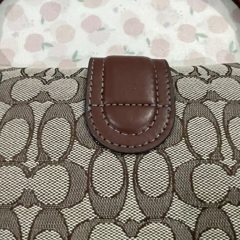 Coach Brown Signature Canvas Buckle Shoulder Bag
